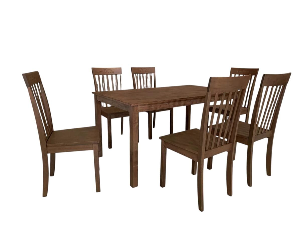 Dining Room Set/ Luxury Wooden Dining Table and Chair/ 1+6 Wooden Dining Set - Image 1