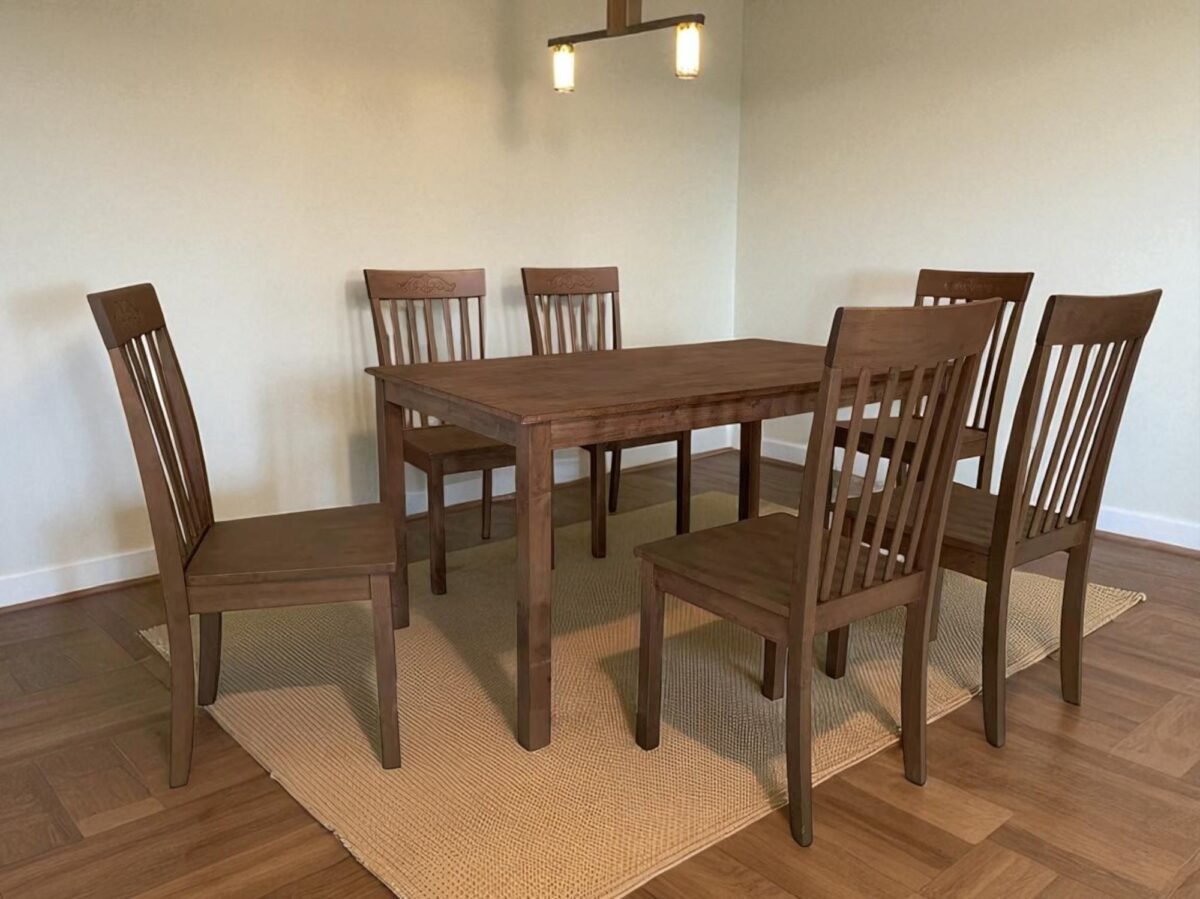 Dining Room Set/ Luxury Wooden Dining Table and Chair/ 1+6 Wooden Dining Set - Image 3