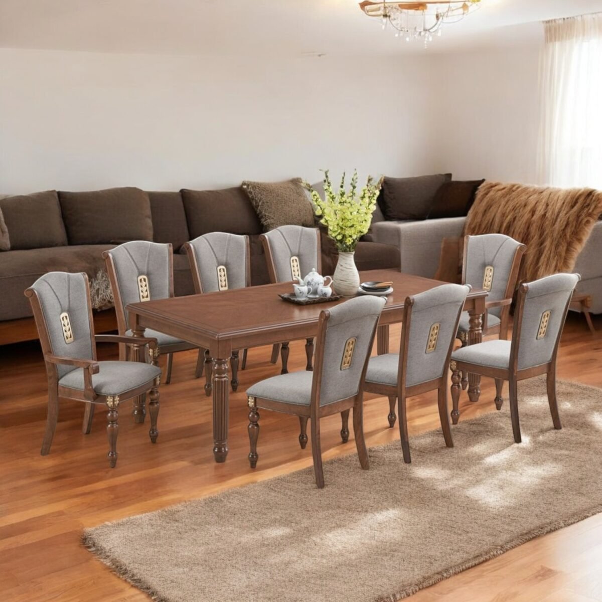 DINING SET WOOD 7 @LuzanoFurniture