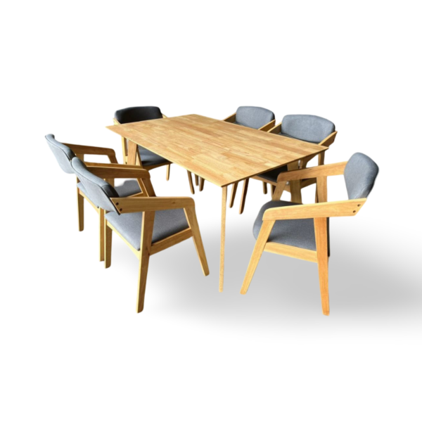 Solid Wooden 1+6 Dining Set @LuzanoFurniture