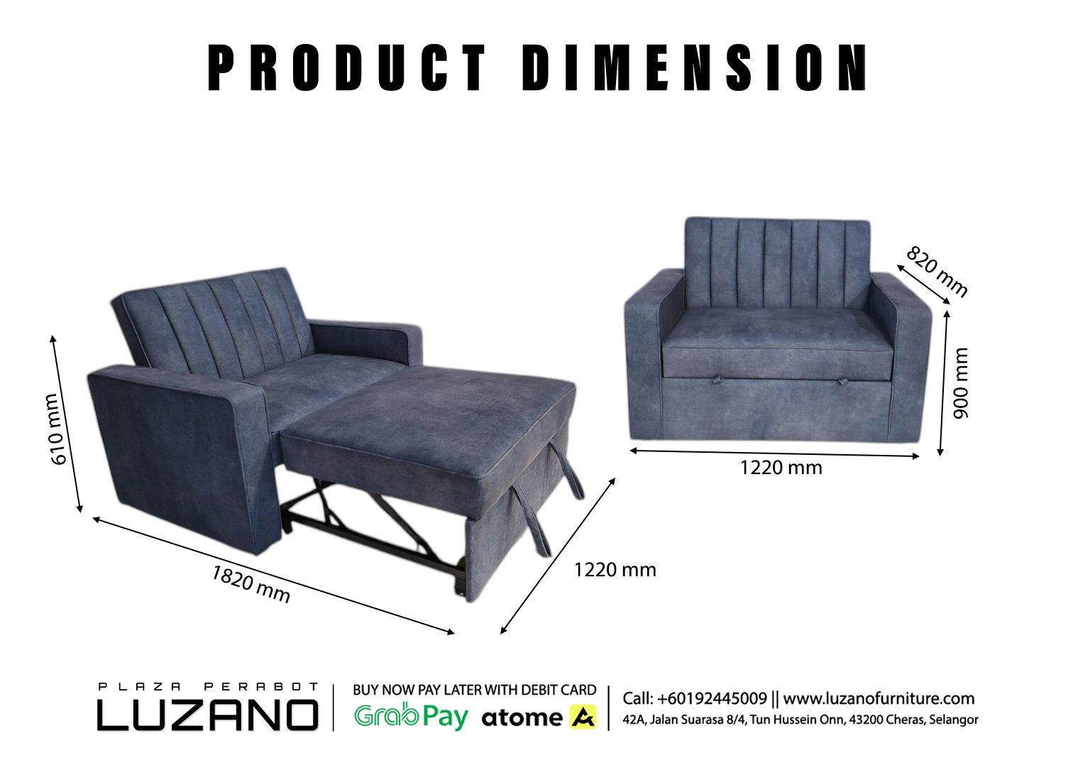 Sofa Bed Double Seat/ 2 Seater Sofa Bed 1 Sofa bed