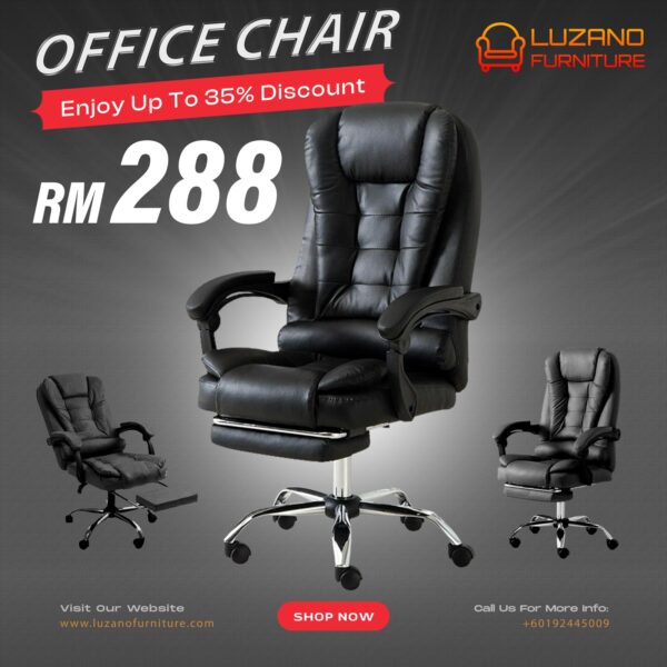 Office Chair With Foot Rest and Electric Vibration