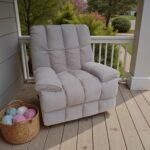 Velvet Recliner Chair | Electric & Manual Function | Swivel & Rocking | Adjustable Sofa Chair in Green / Grey | High Density Foam | 150KG Capacity - Image 5