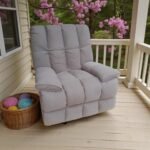 Velvet Recliner Chair | Electric & Manual Function | Swivel & Rocking | Adjustable Sofa Chair in Green / Grey | High Density Foam | 150KG Capacity - Image 7