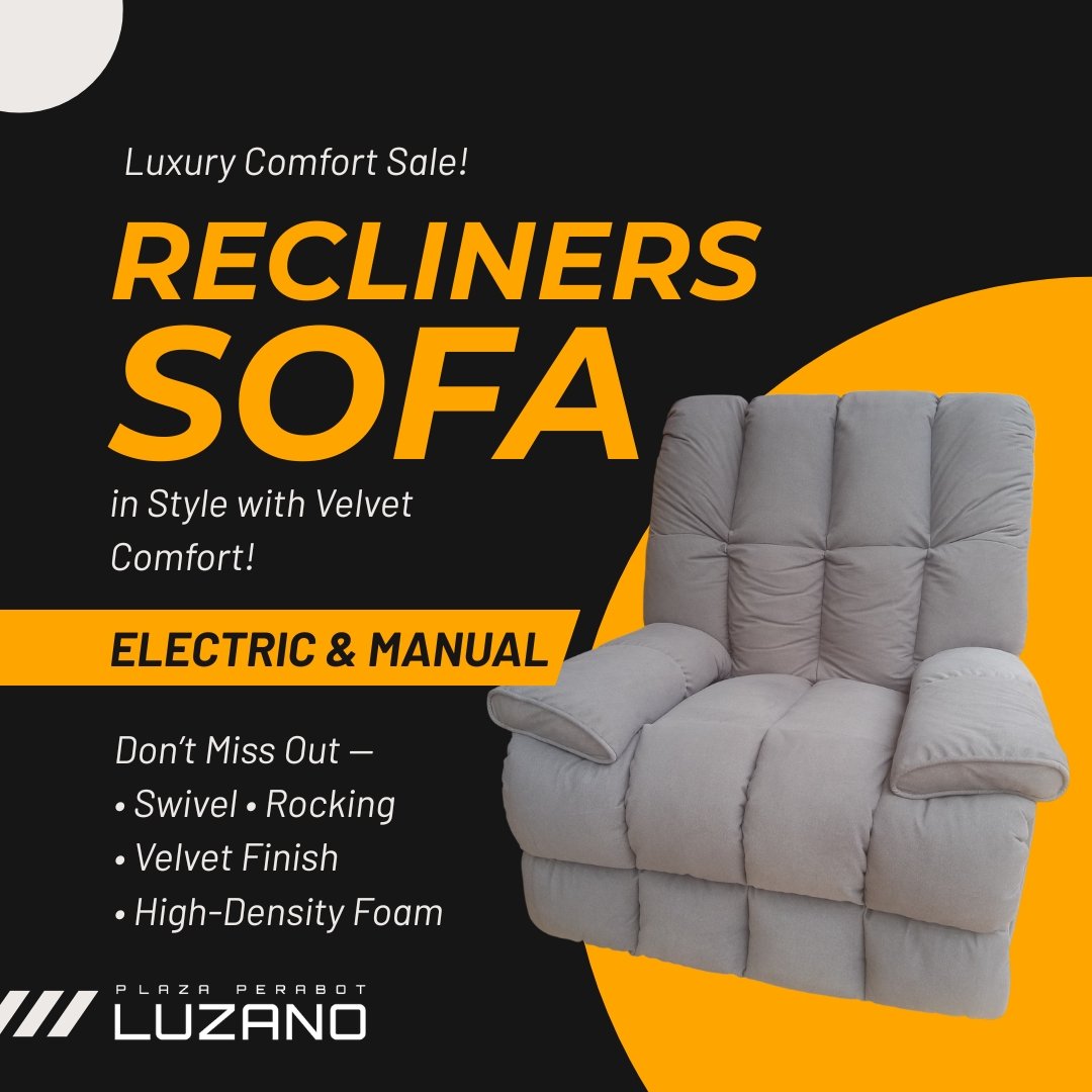 Velvet Recliner Chair | Electric & Manual Function | Swivel & Rocking | Adjustable Sofa Chair in Green / Grey | High Density Foam | 150KG Capacity 1 Recliners Sofa Grey @LuzanoFurniture
