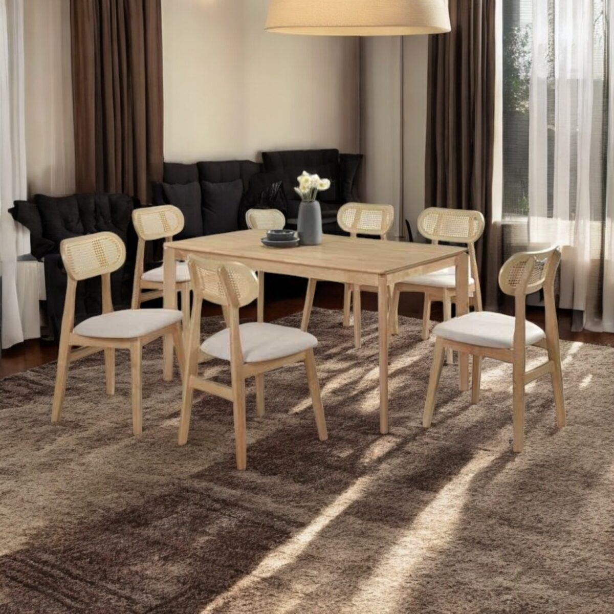 Rattan Design Dining Set 9 @LuzanoFurniture