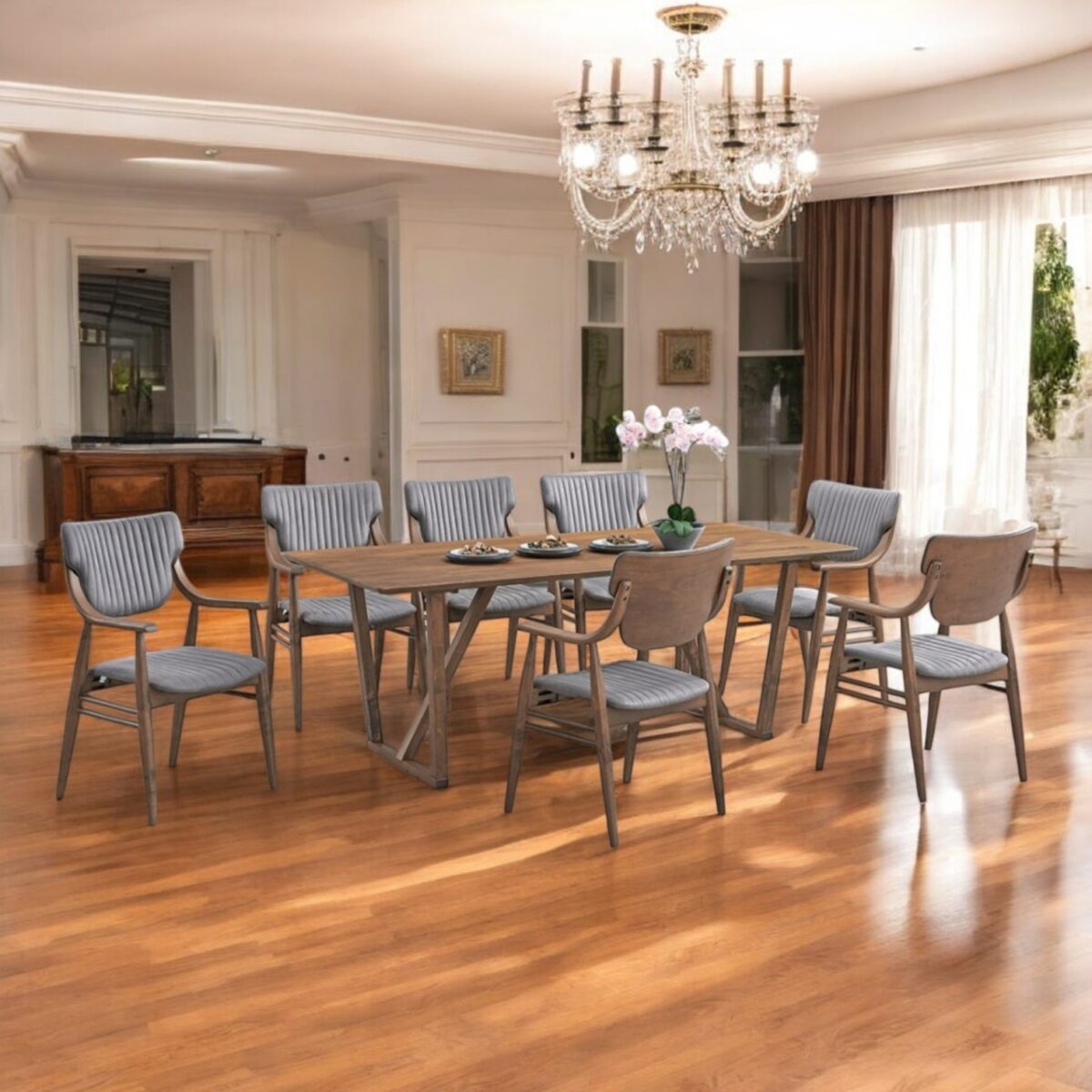 dining set with 8 chair 2 @LuzanoFurniture