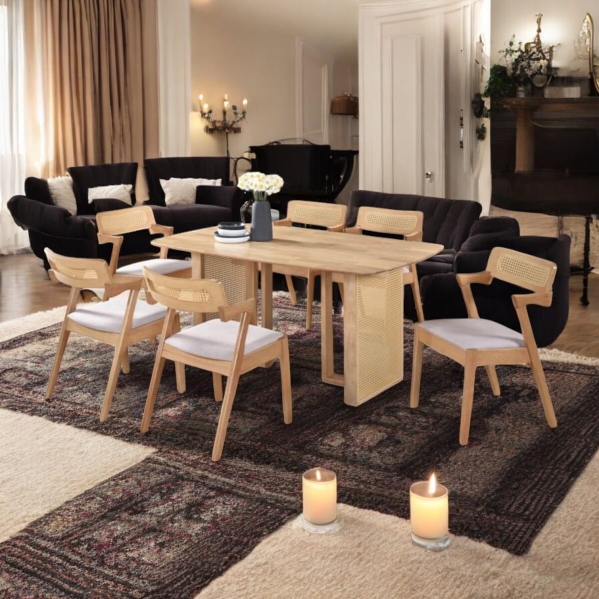 rattan dining set 4 @LuzanoFurniture