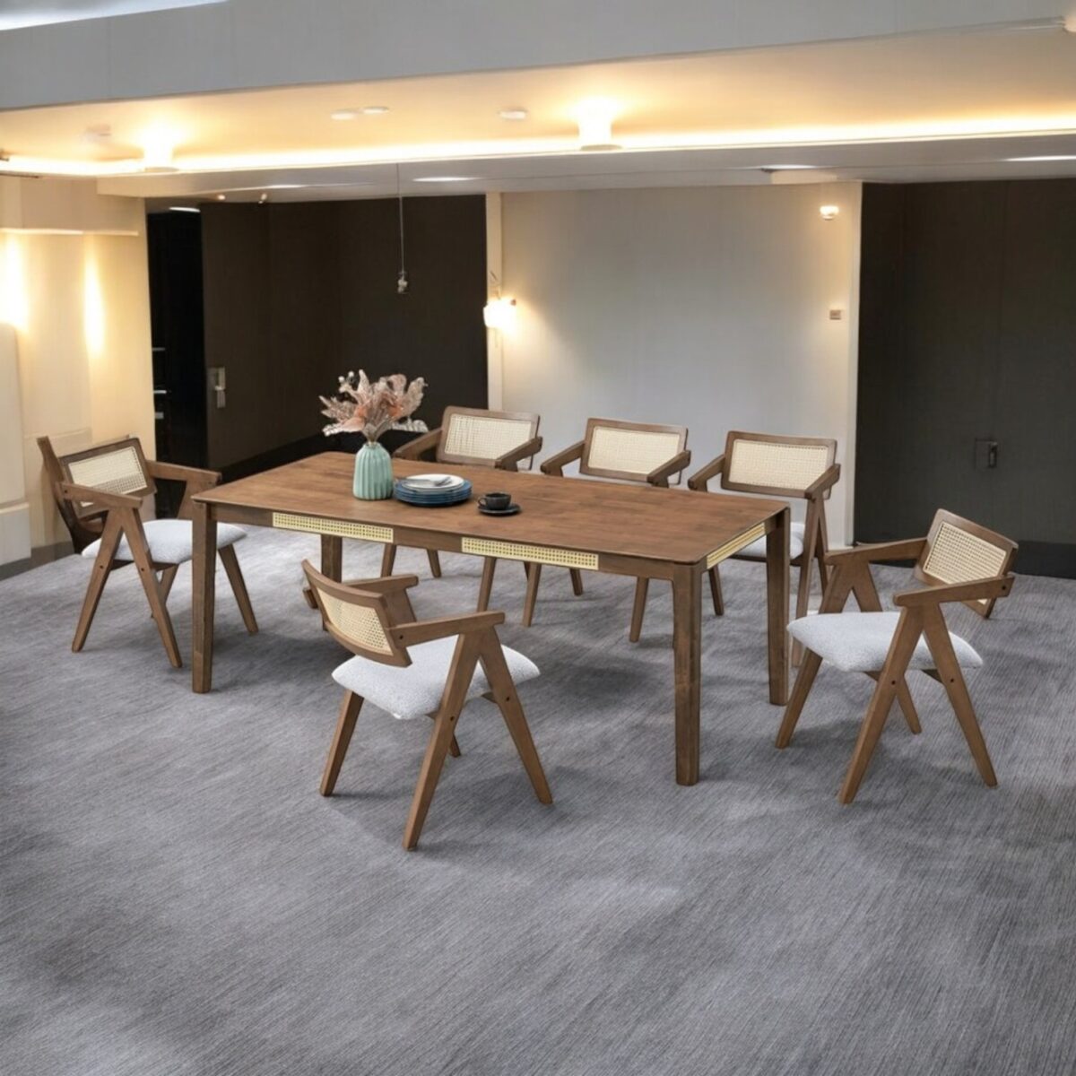 Rattan Design Dining Set 4 @LuzanoFurniture