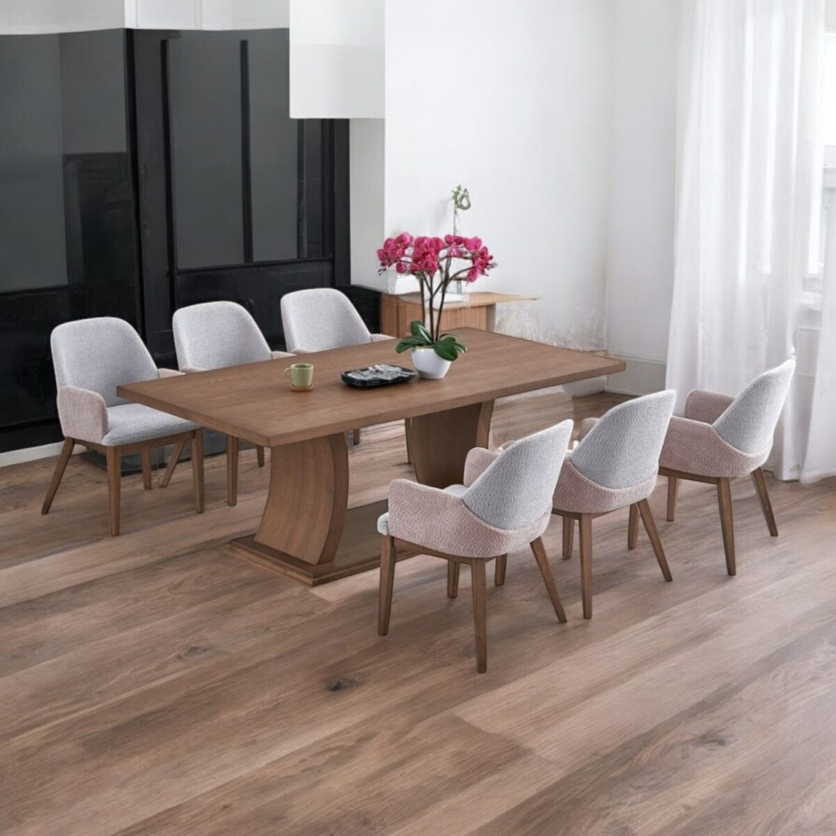 Wooden dining set 6 @LuzanoFurniture