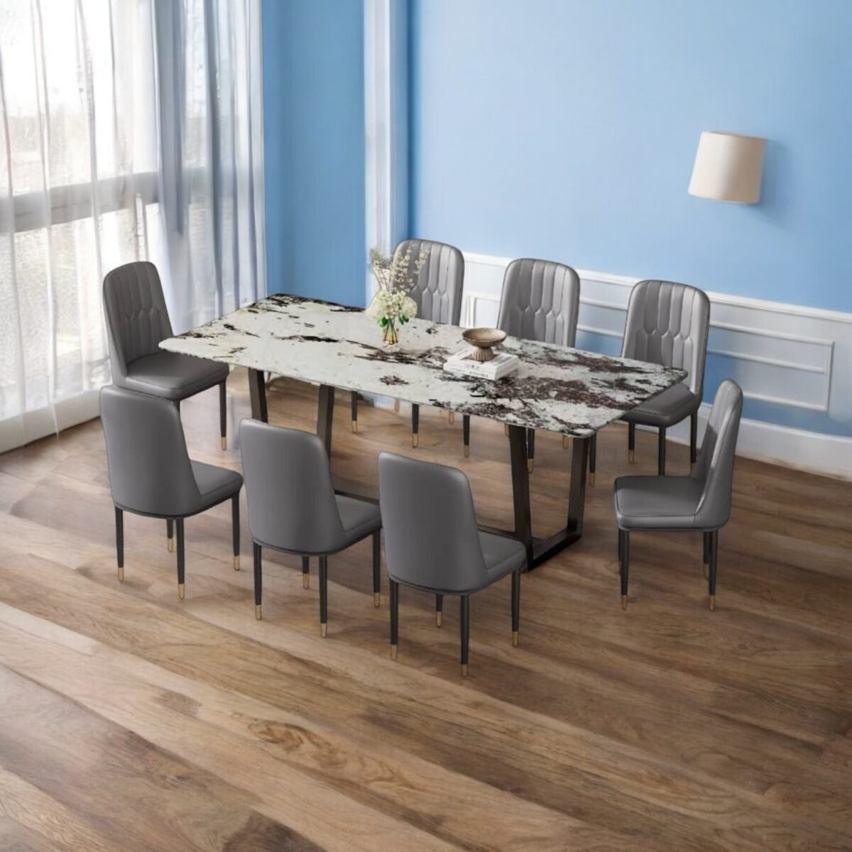 Marble dining set 2 @LuzanoFurniture