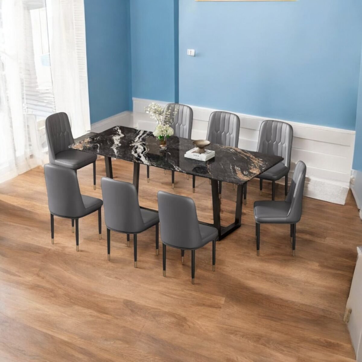 Marble dining set 5 @LuzanoFurniture