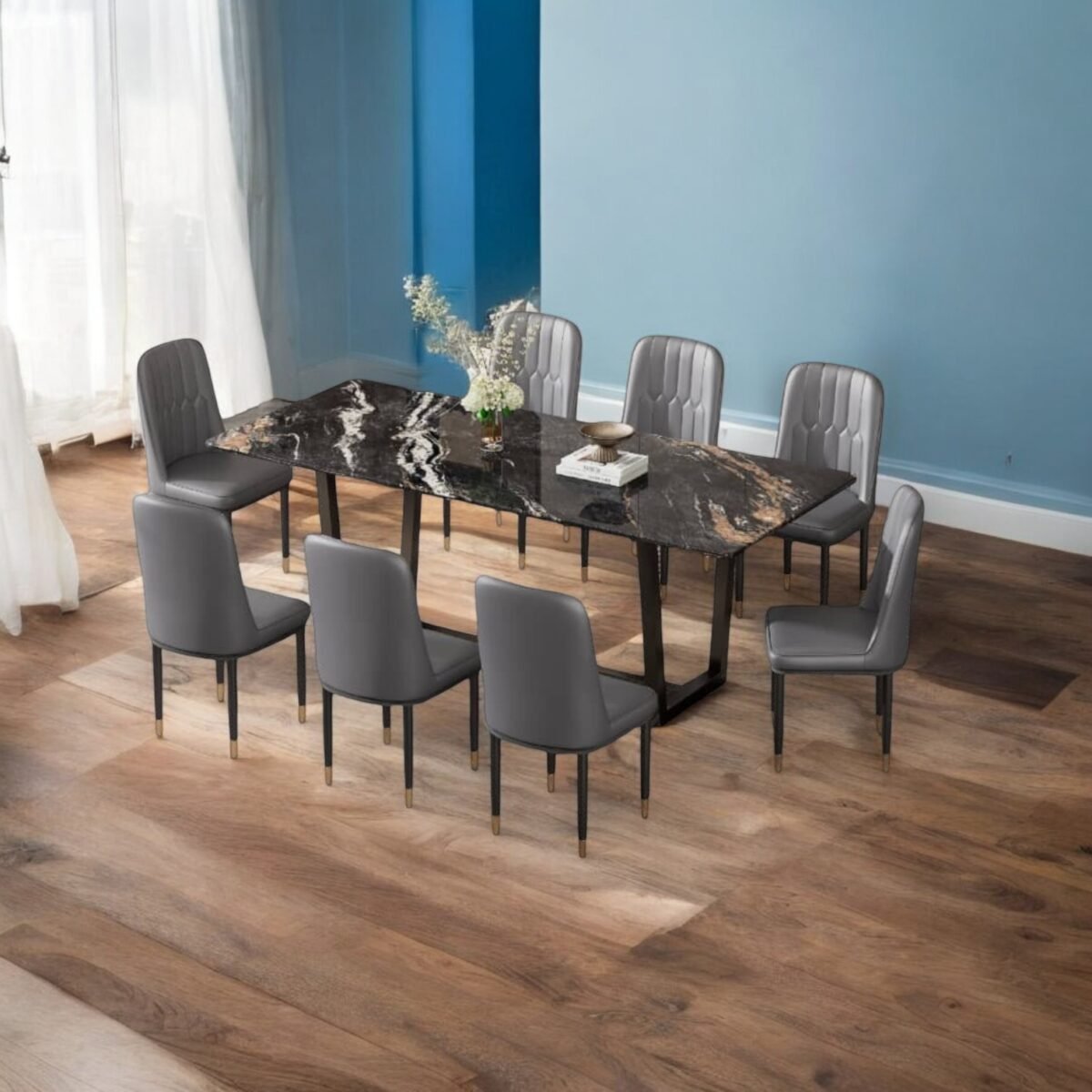 Marble dining set 7 @LuzanoFurniture