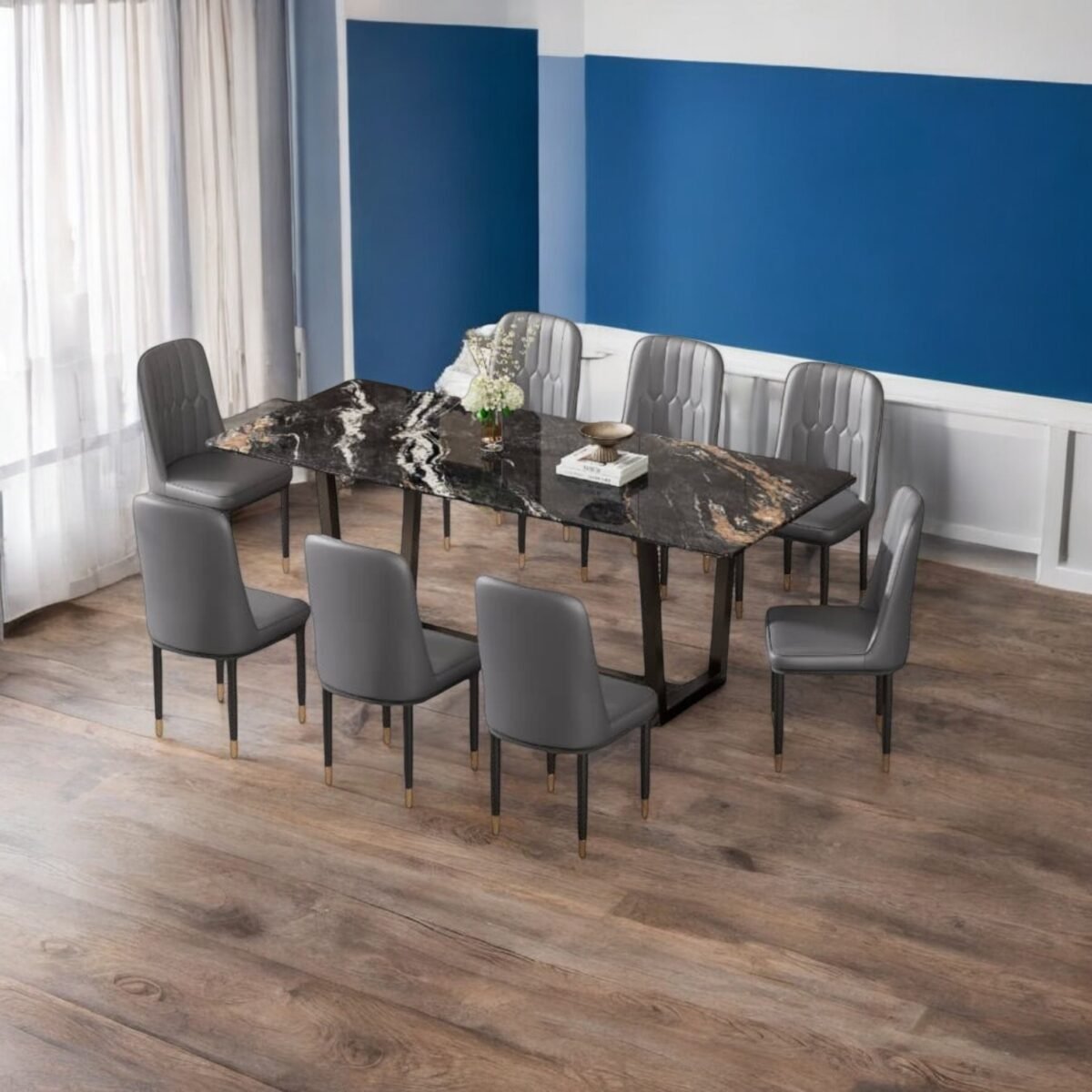 Marble dining set 8 @LuzanoFurniture