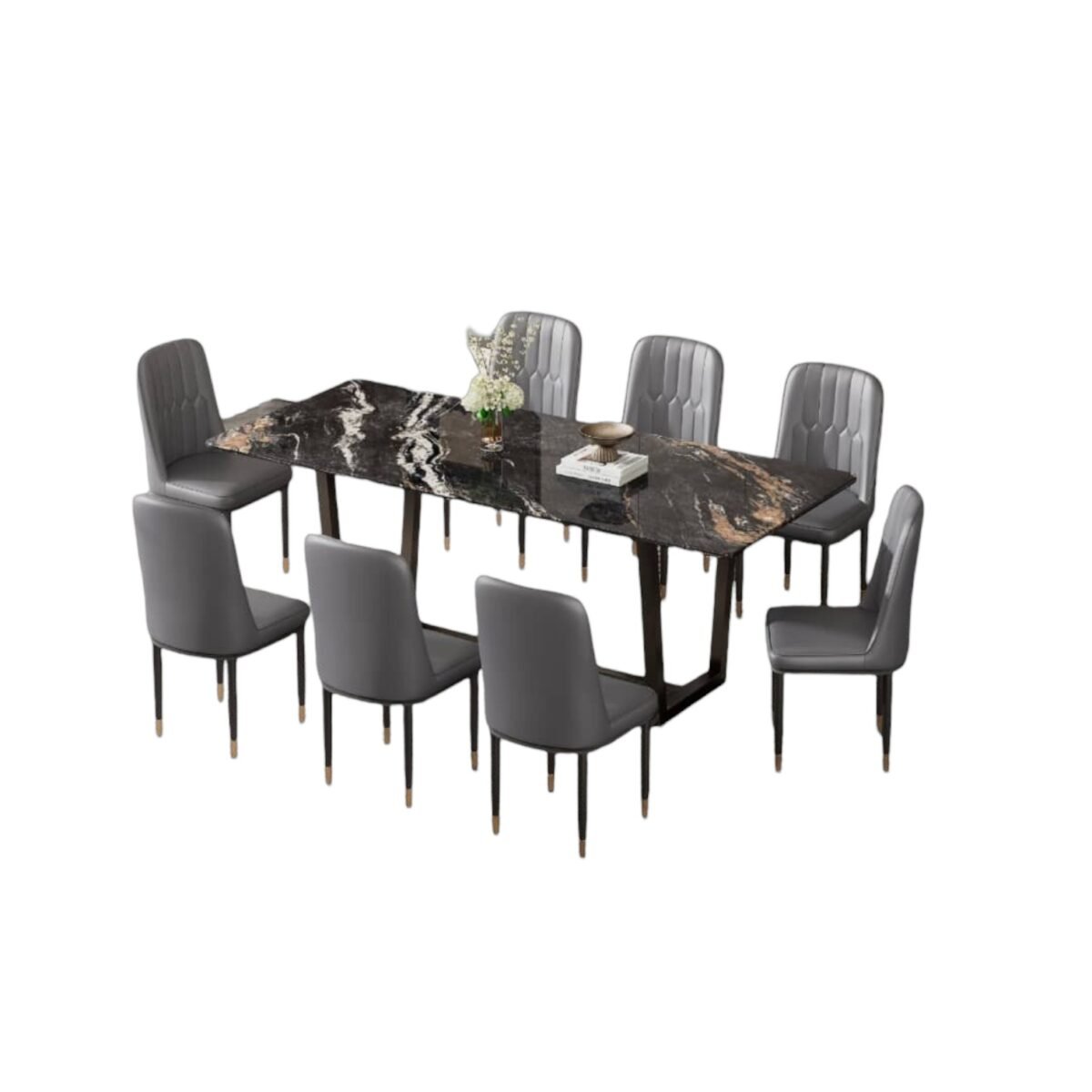 Marble dining set 9 @LuzanoFurniture