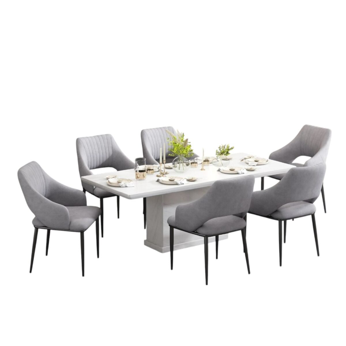 1+8 Marble Dining Set - Image 1
