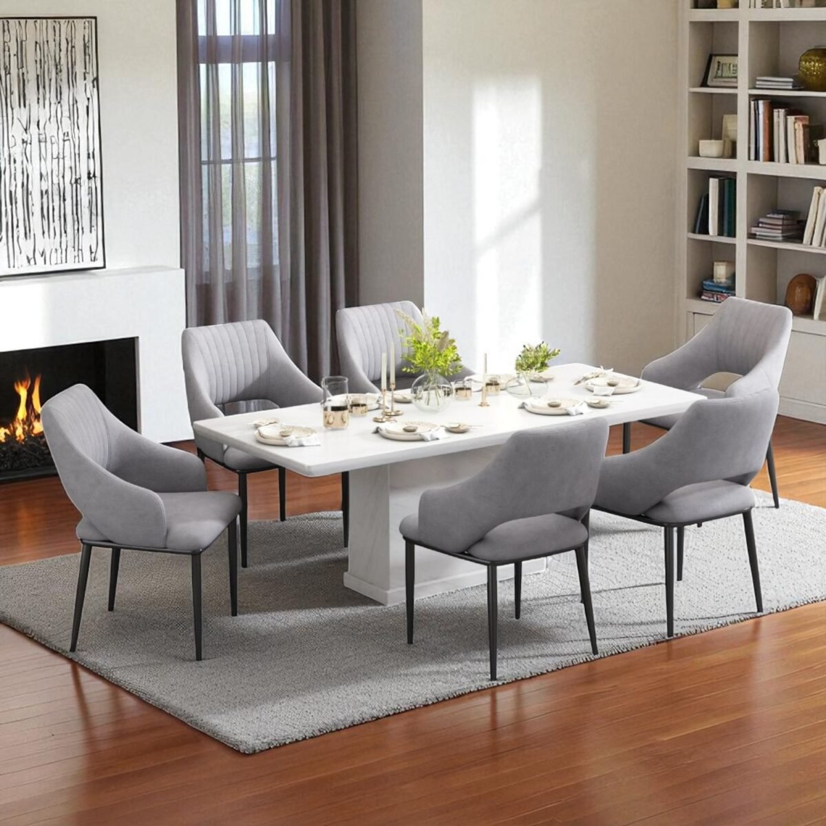 1+8 Marble Dining Set - Image 9