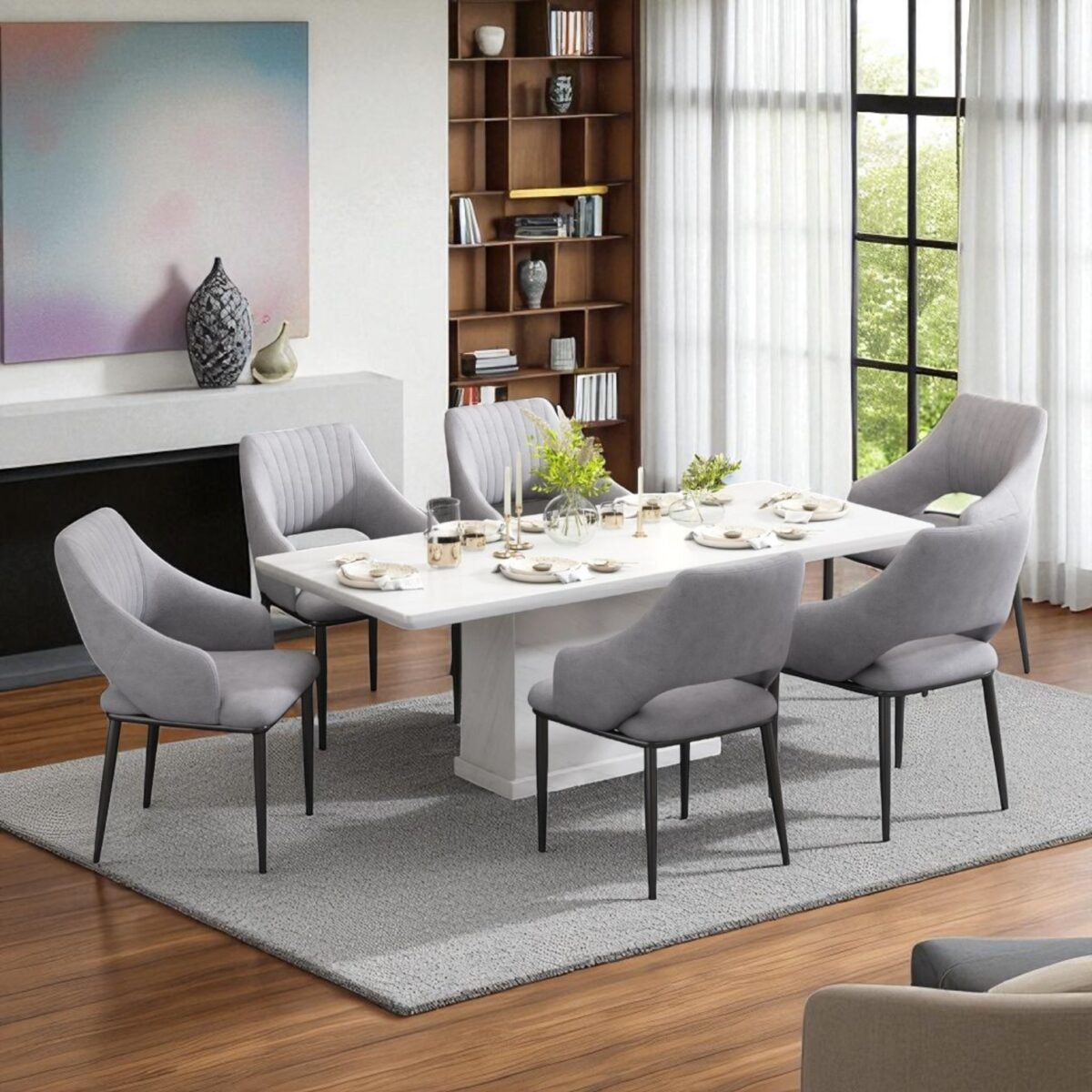 1+8 Marble Dining Set - Image 8