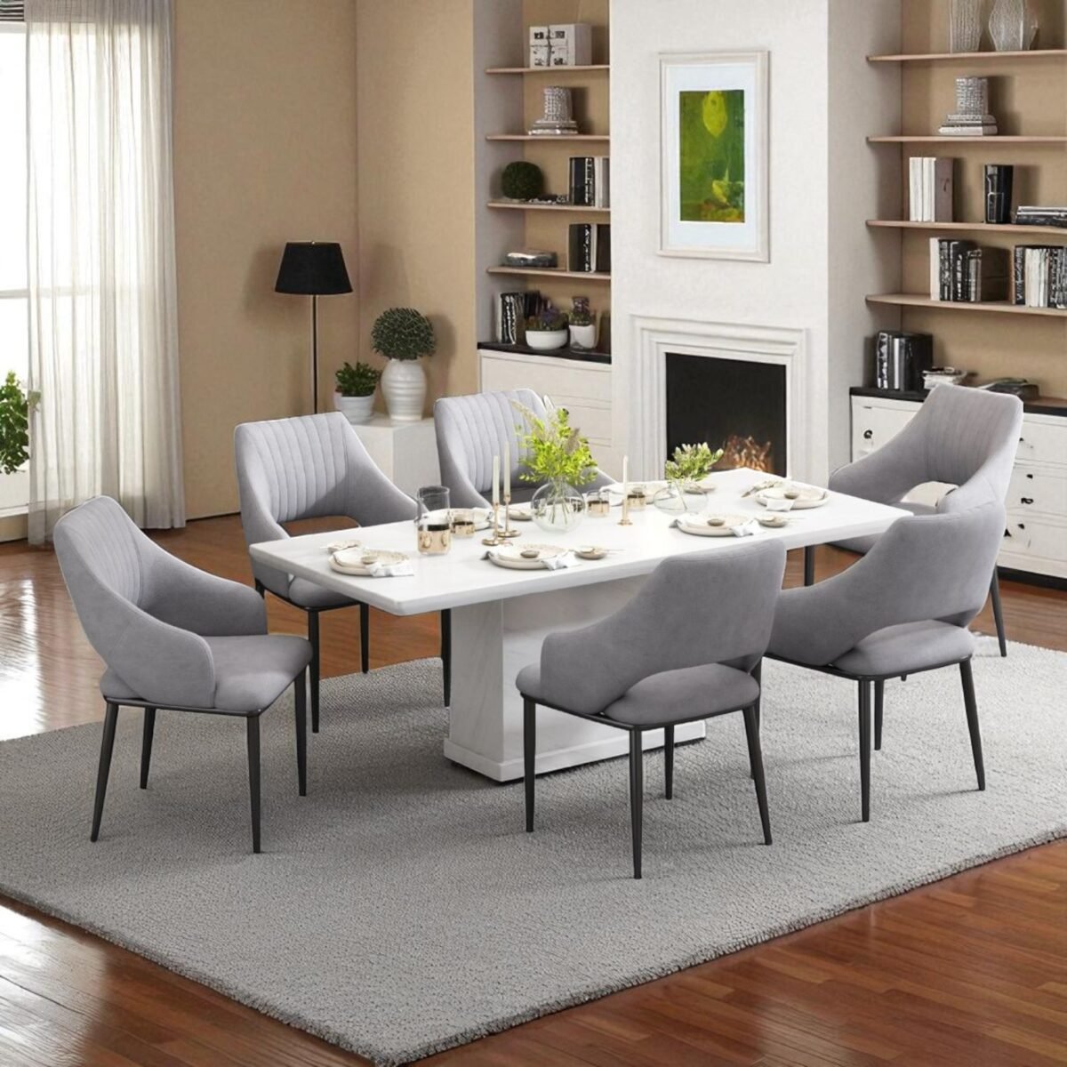 1+8 Marble Dining Set - Image 5