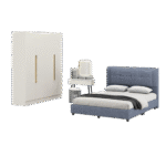 Elegant Bedroom Set with Modern Design Wardrobe - Image 4