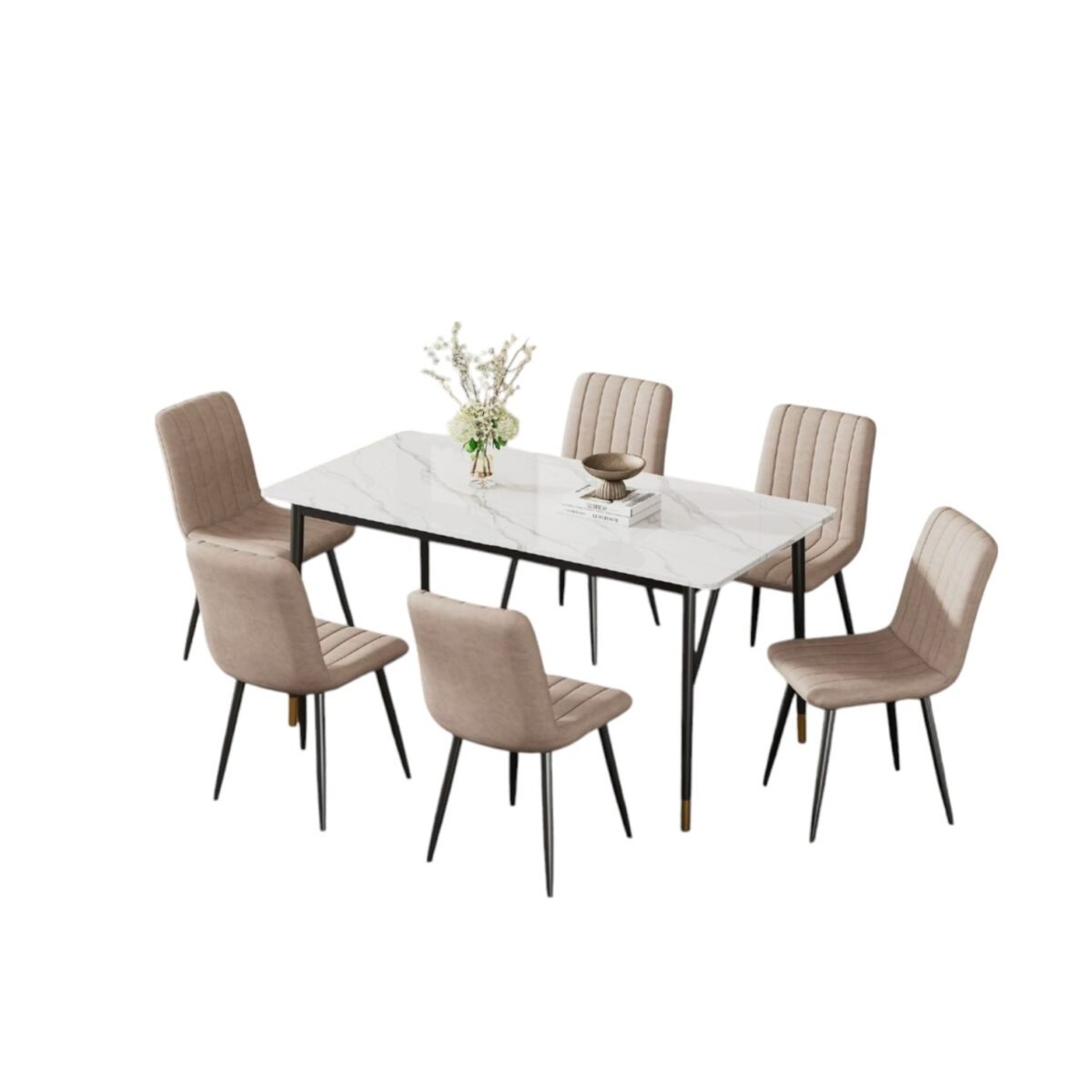Ceramic Dining Set With 6Chair - Image 8