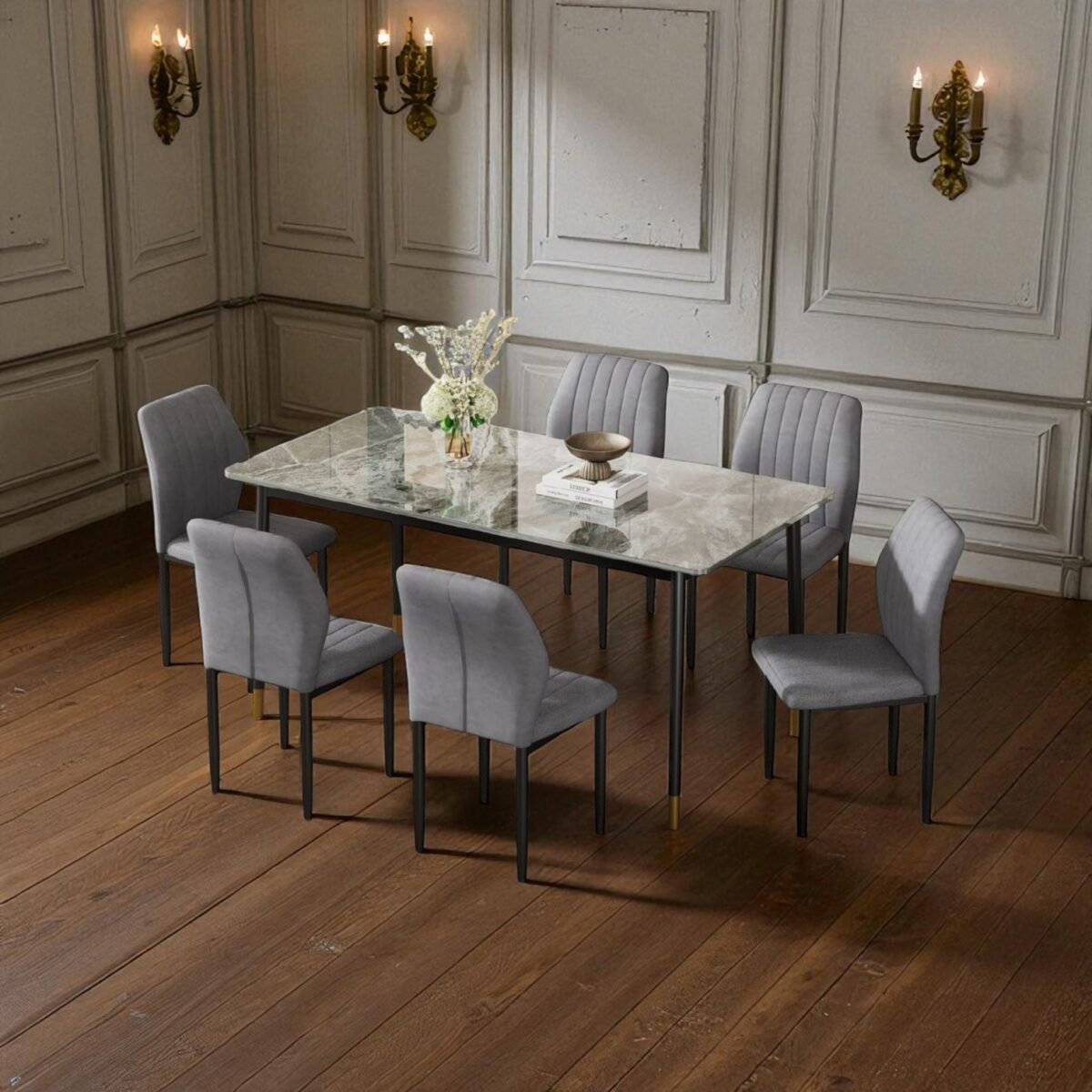 Ceramic Dining Set With 6Chair - Image 12