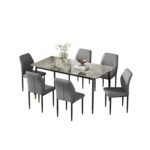 Ceramic Dining Set With 6Chair