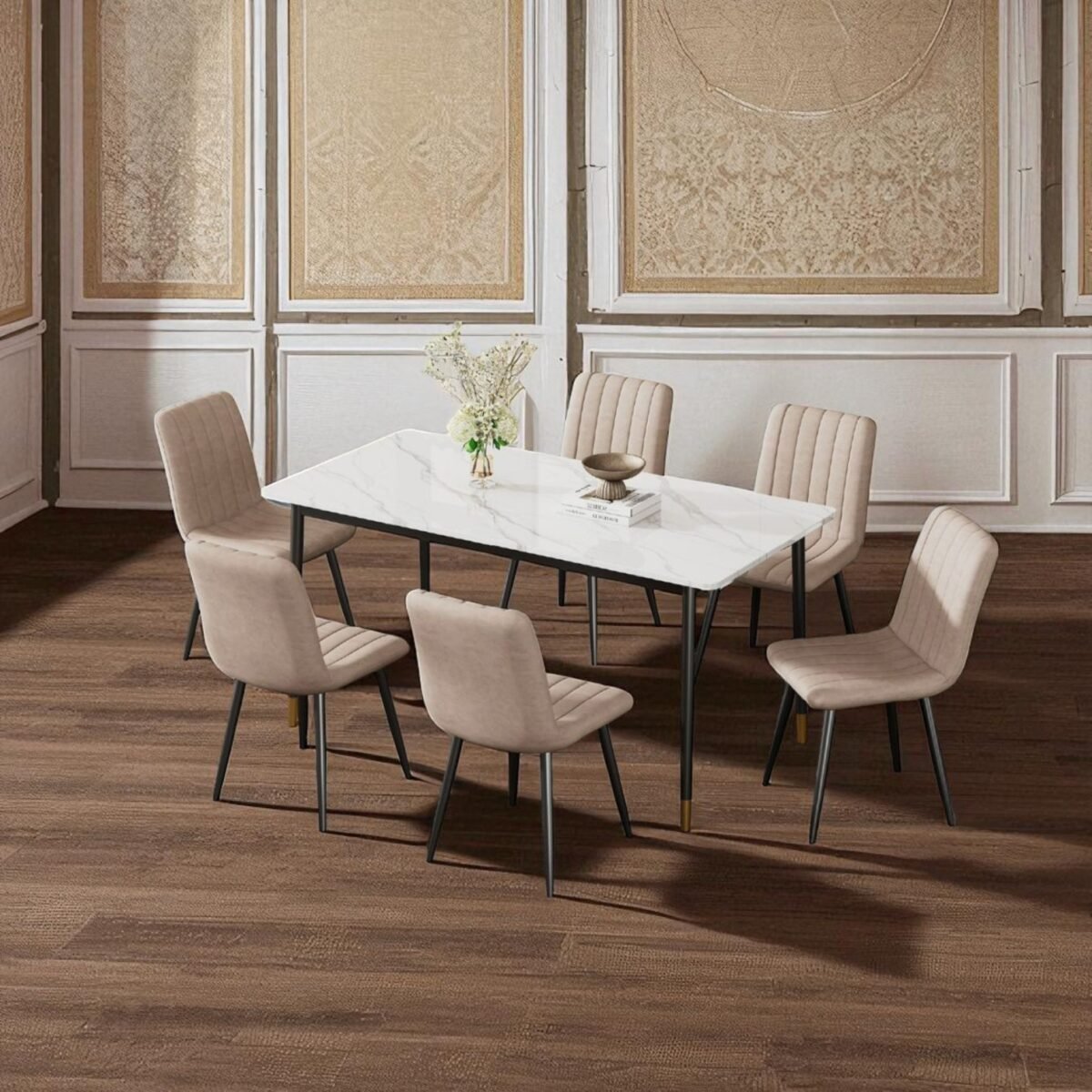 Ceramic Dining Set With 6Chair - Image 7