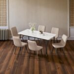 Ceramic Dining Set With 6Chair - Image 6
