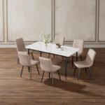 Ceramic Dining Set With 6Chair - Image 5