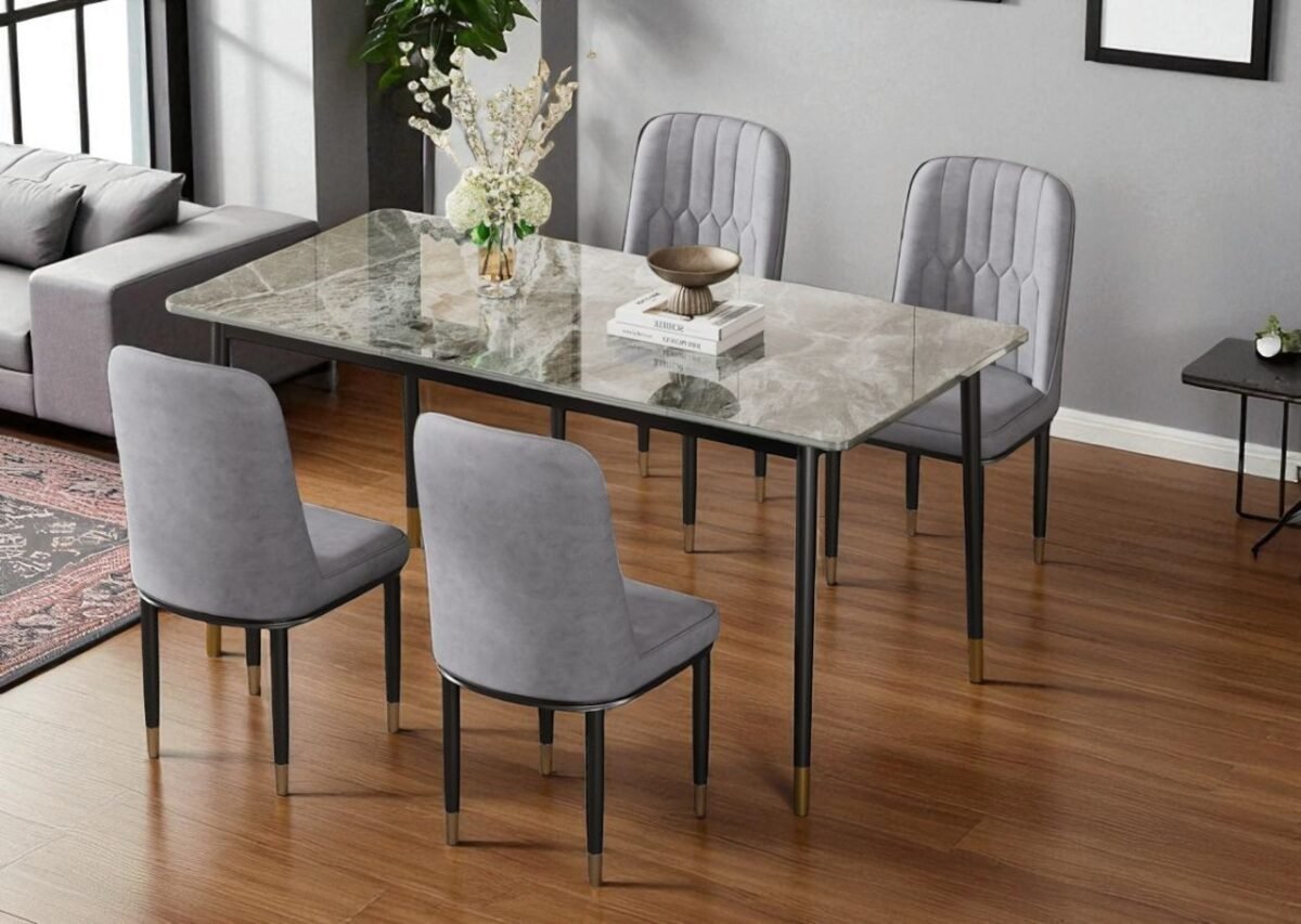 Ceramic Dining Set With 4Chair - Image 7
