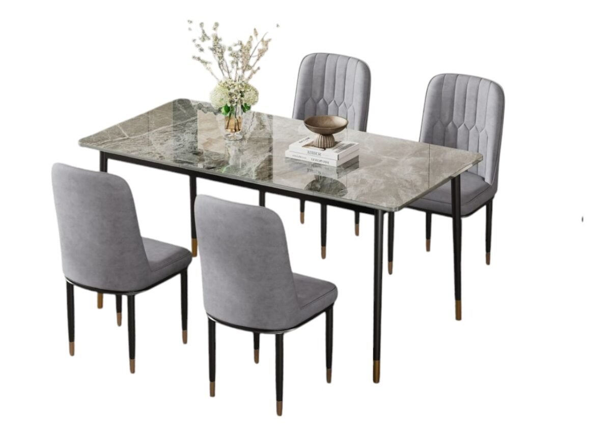 Ceramic Dining Set With 4Chair - Image 2