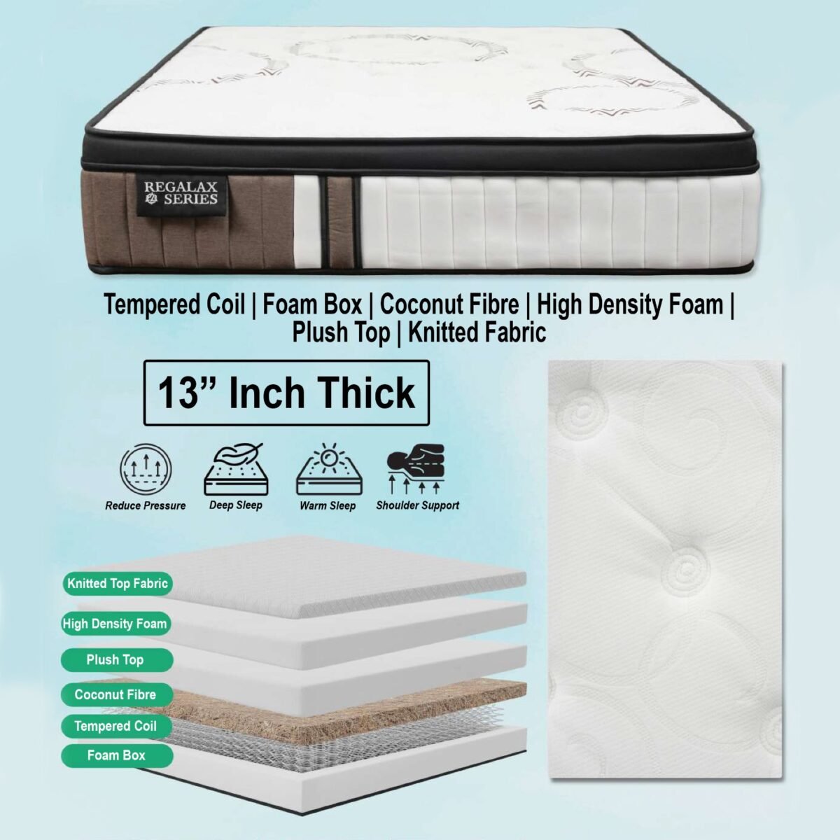 13'' Spring Tempered Coil Mattress - Image 11