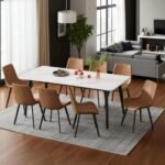 Ceramic Dining Table with 8 Chairs - Image 5