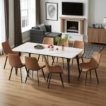 Ceramic Dining Table with 8 Chairs - Image 3