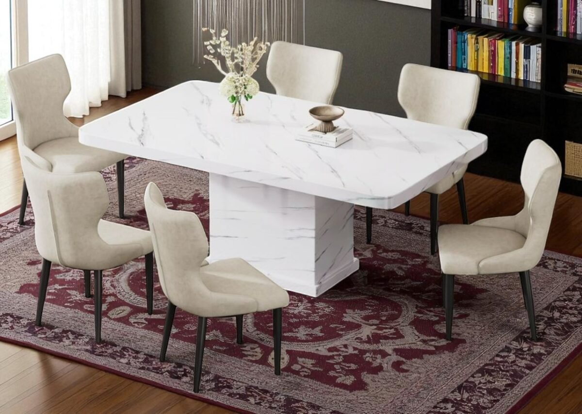 Marble Dining Set With 6Chair - Image 2
