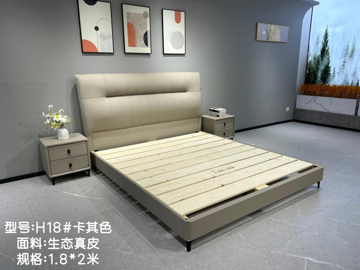 Modern Design Bed Frame with Eco-Leather Headboard - Image 13