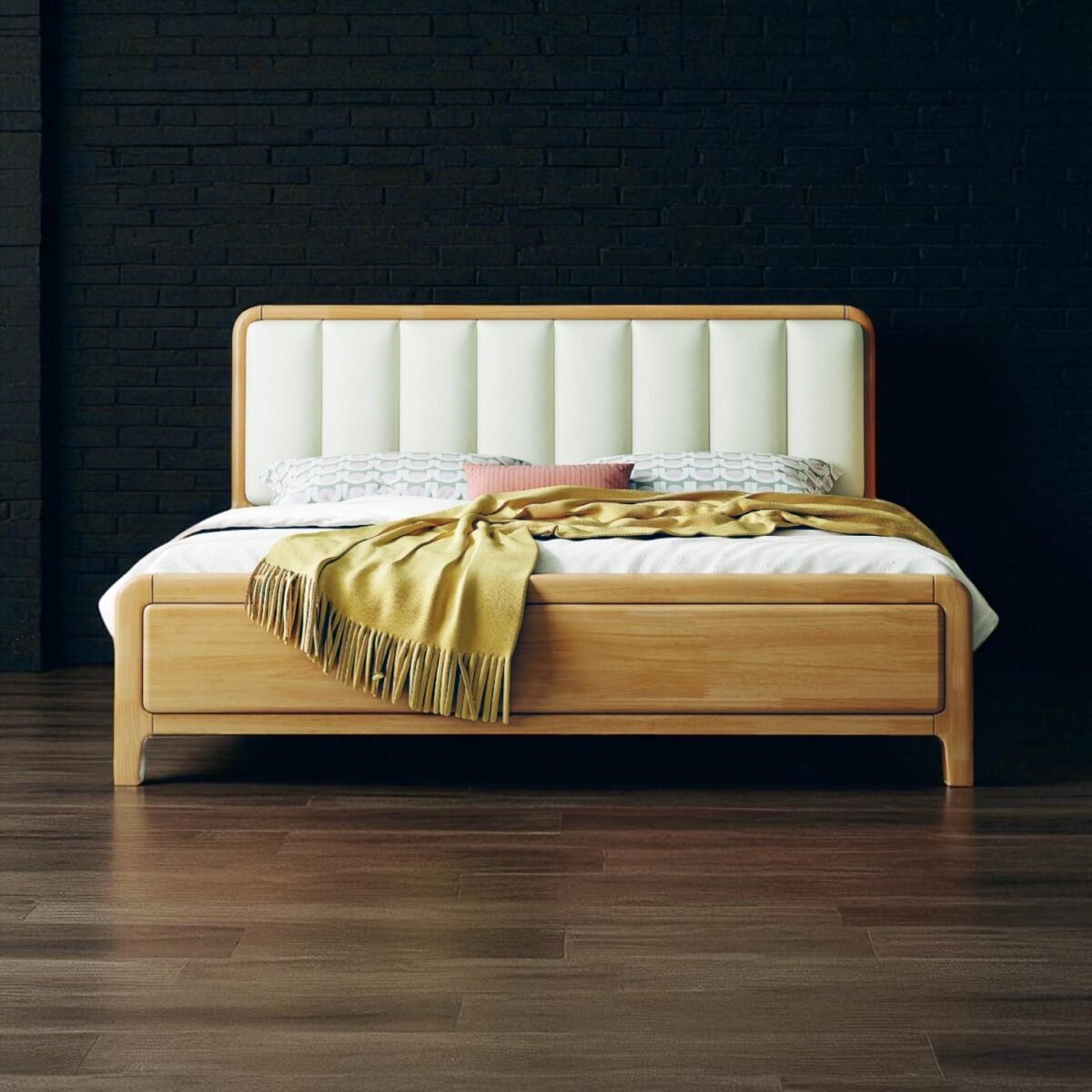 Solid Wooden Bedframe in Natural Finish - Image 7
