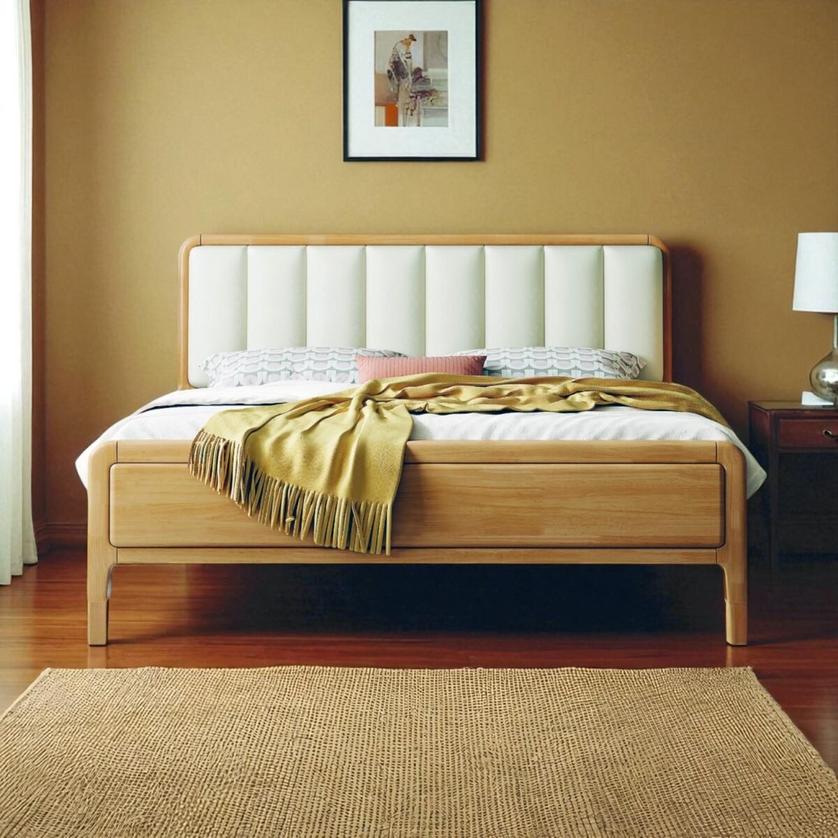 Solid Wooden Bedframe in Natural Finish - Image 6