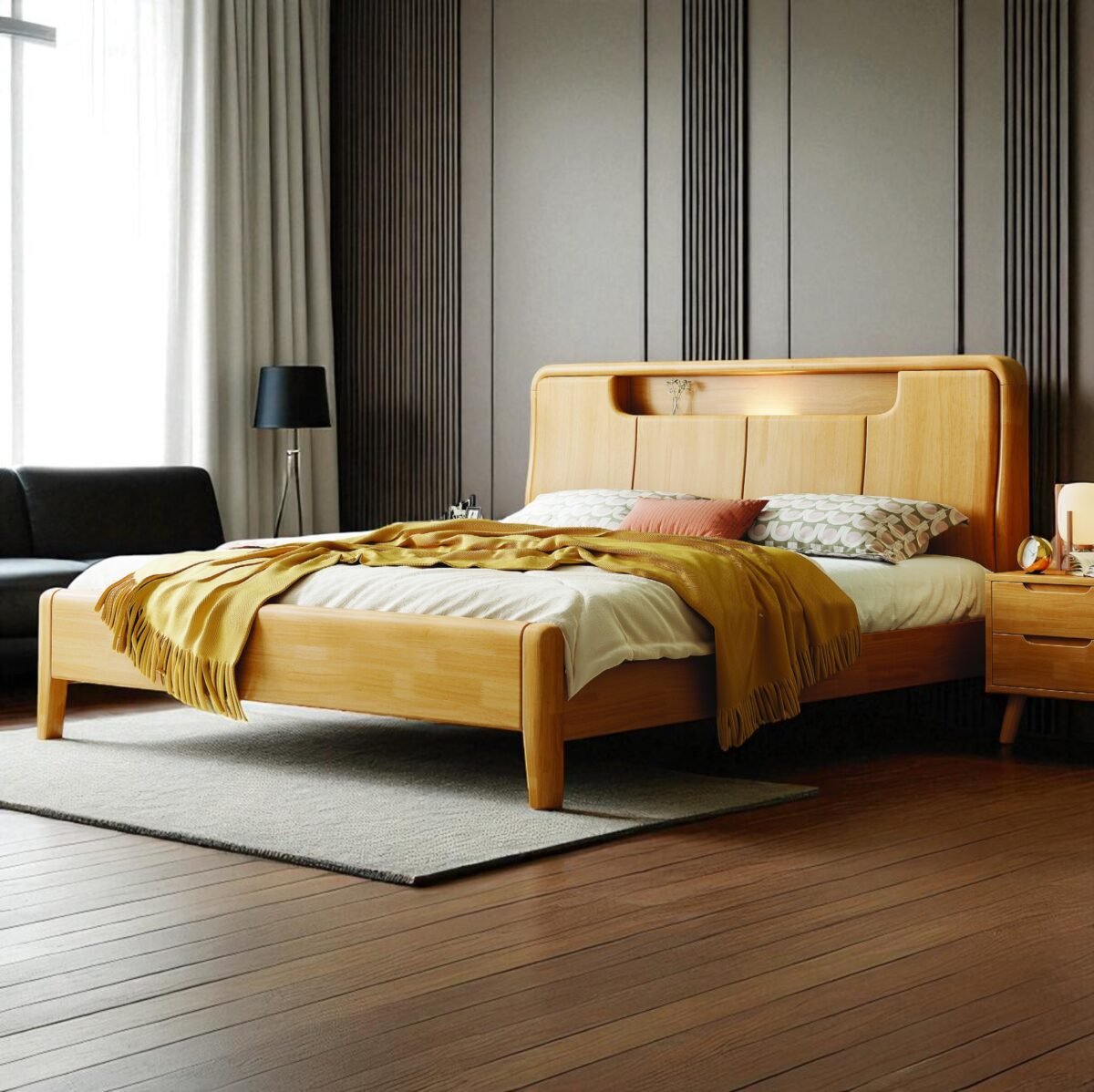 Modern & Minimalist Solid Wooden Bedframe - Image 6