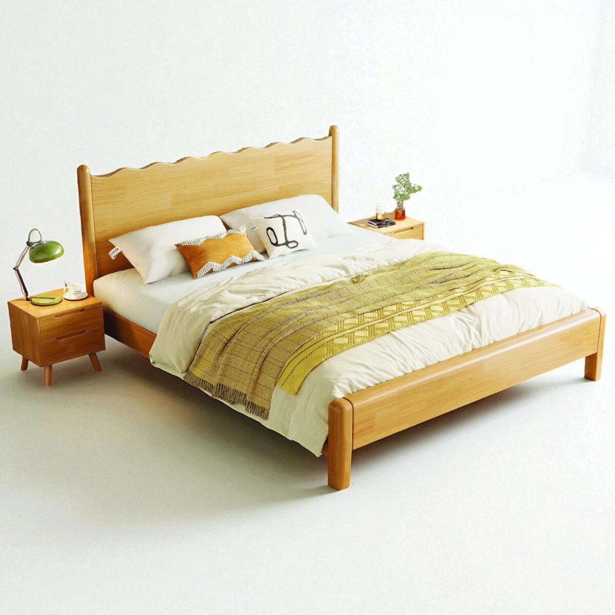 Modern & Minimalist Solid Wooden Bedframe - Image 3