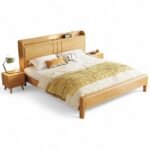 Solid Wooden Bedframe with USB and Lighted Headboard - Image 2