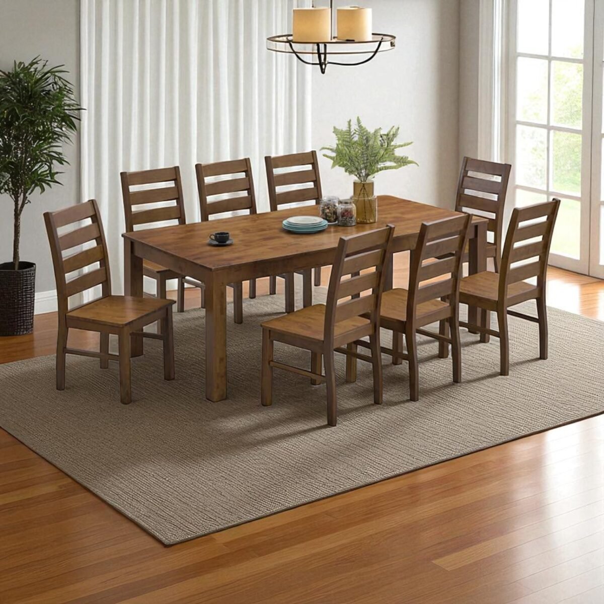 8-Piece Solid Wooden Dining Set - Image 10