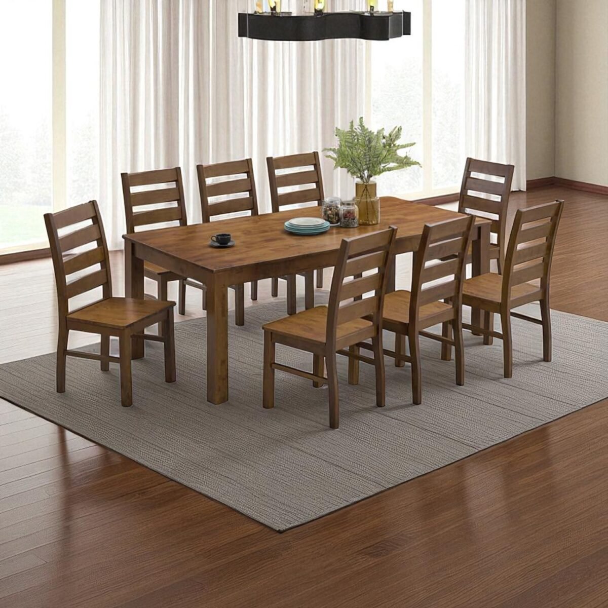 8-Piece Solid Wooden Dining Set - Image 9