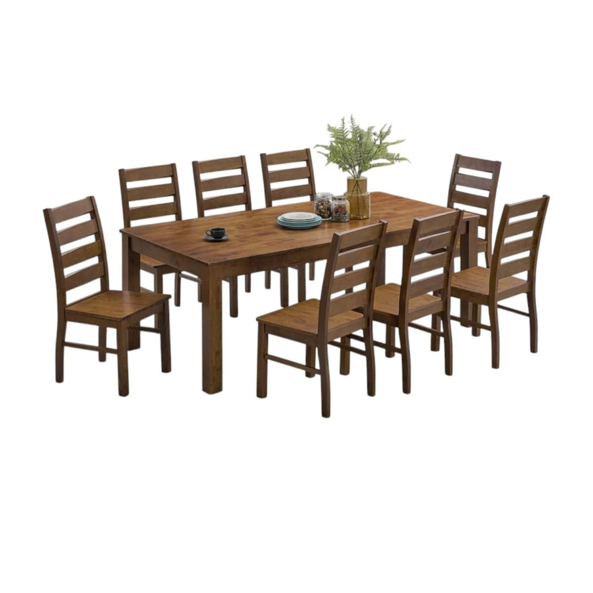 8-Piece Solid Wooden Dining Set - Image 1