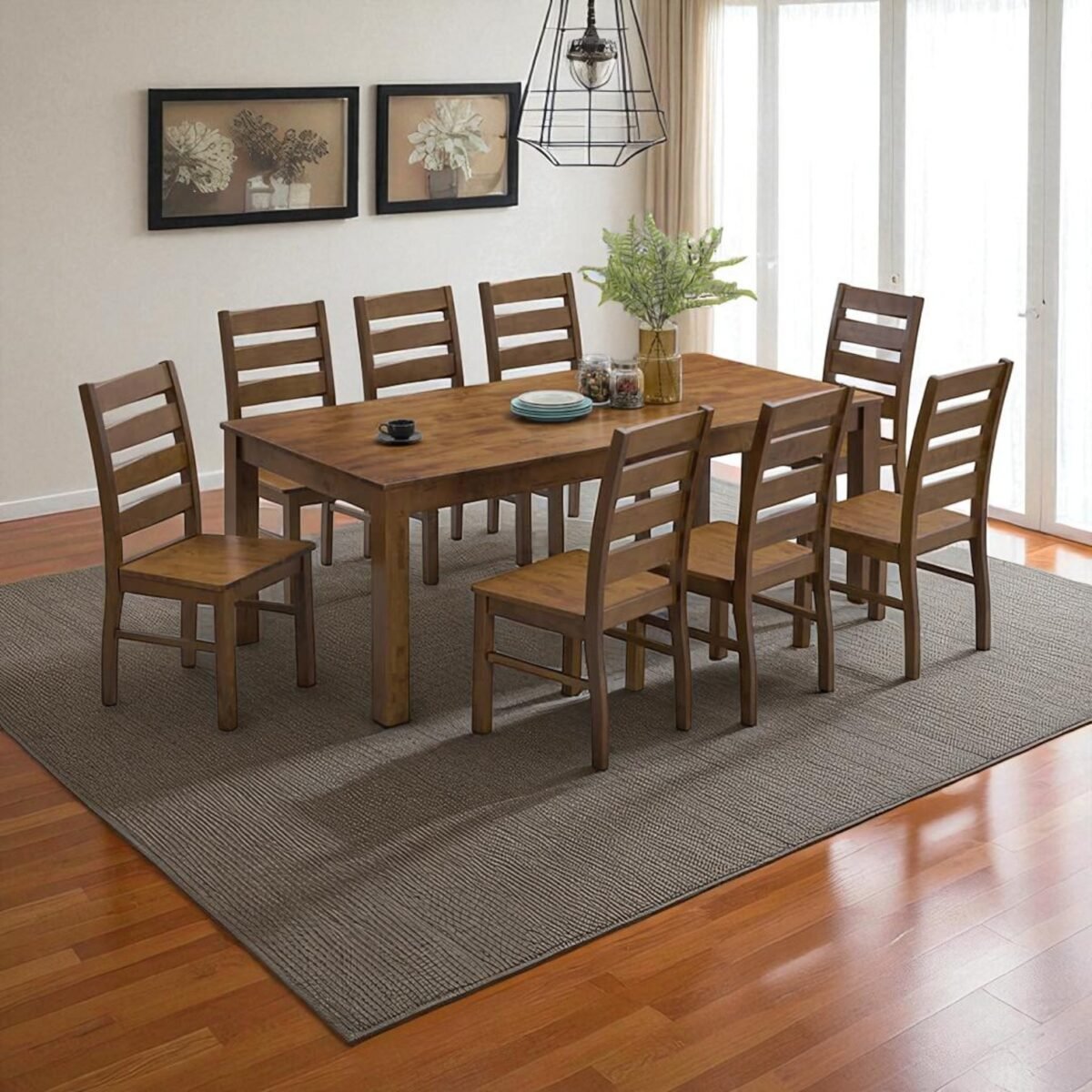 8-Piece Solid Wooden Dining Set - Image 7
