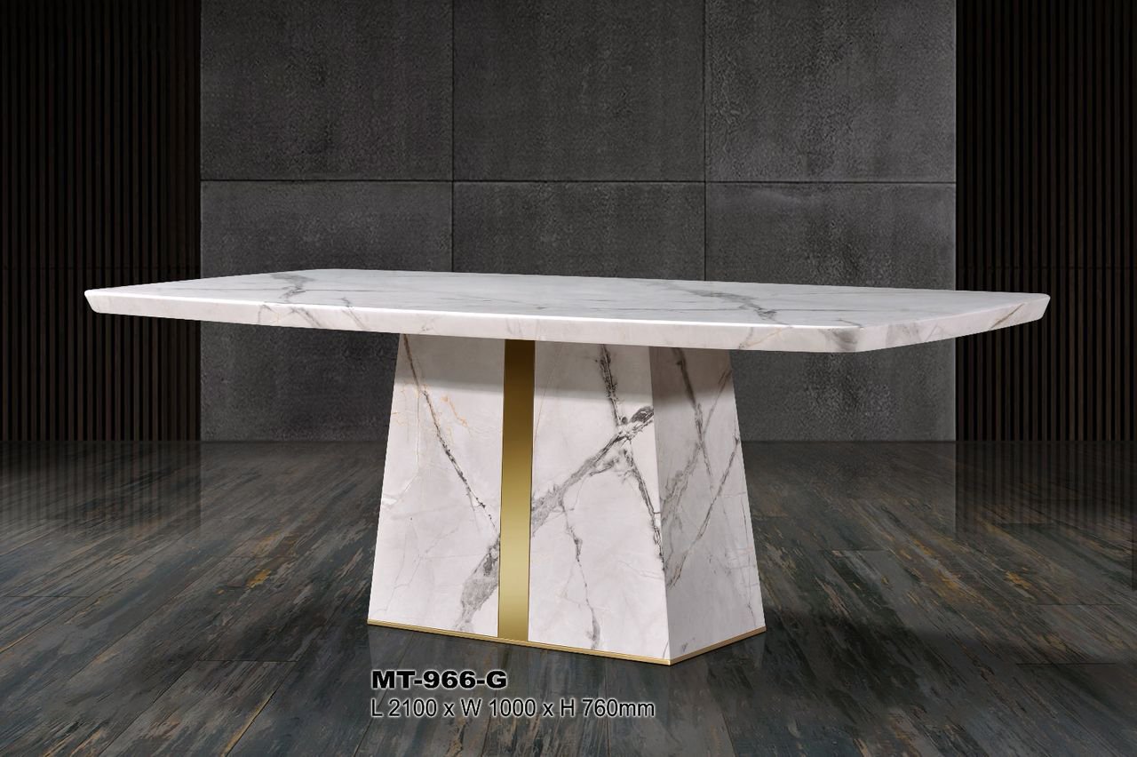 7ft Marble Dining Table 8 MT 966 @LuzanoFurniture