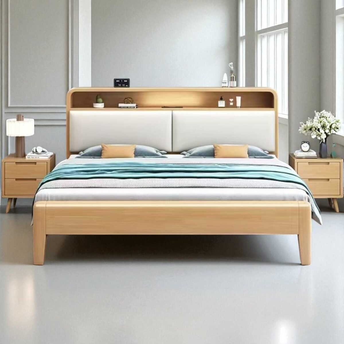Solid Wood Bedframe - Natural Finish - Image 12
