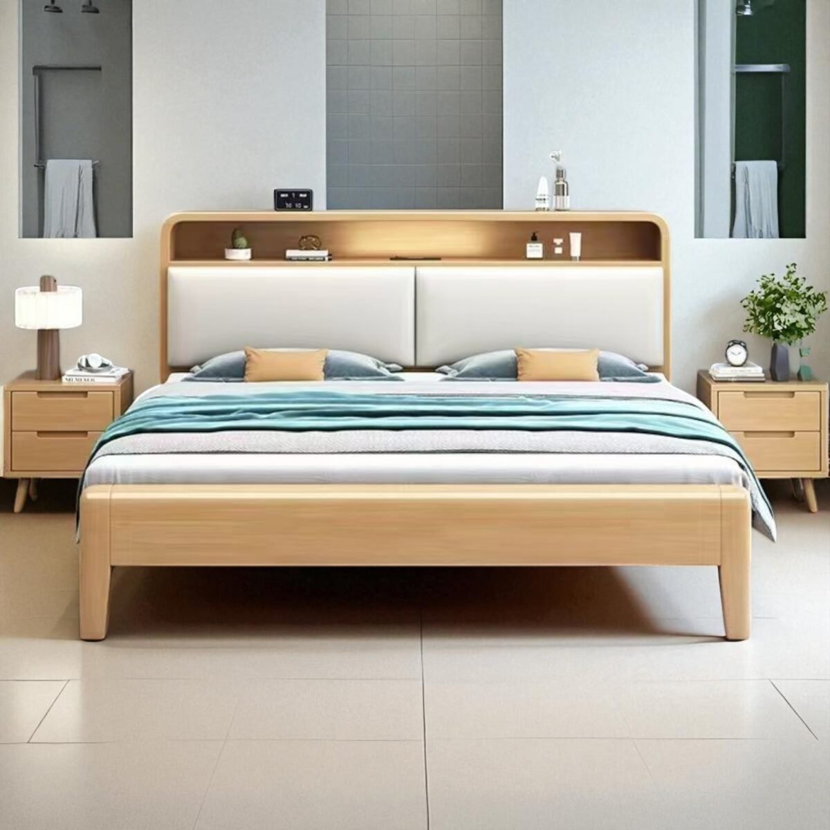 Solid Wood Bedframe - Natural Finish - Image 13