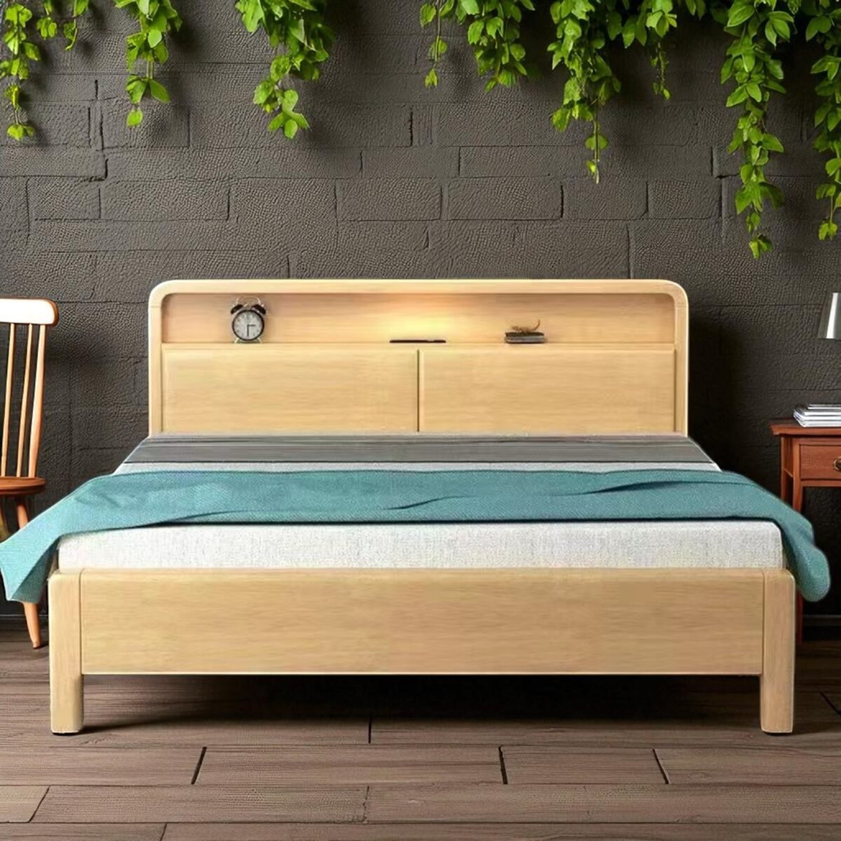 Solid Wood Bedframe - Natural Finish - Image 4